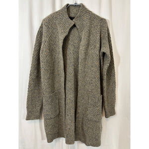 Women's Cynthia Rowley Open Front Green Speckled Knit Cardigan Sweater Size M